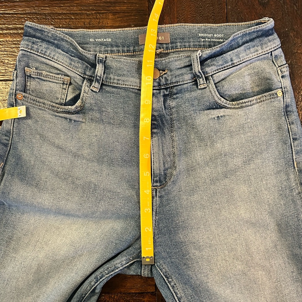 DL1961 DL Vintage Bridget Boot High Rise Instasculpt Crop Light Blue Ankle Jeans - Picture 6 of 11